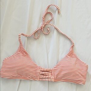 Cupshe Striped Bikini Top in Pink and White